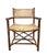 A beautiful, rustic armchair by McGuire Furniture. Features a stained rattan frame with seat and back crafted of laced...