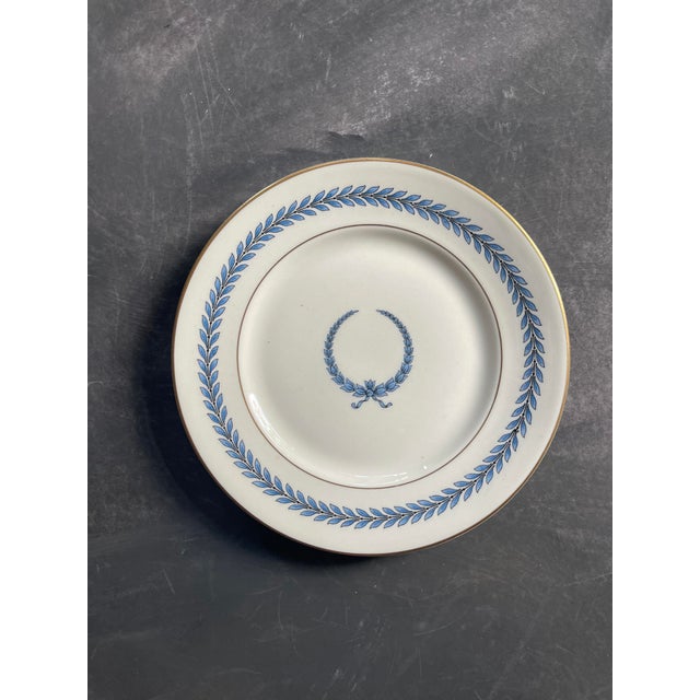1950s Warwick Blue Laurel Plates - Set of 8 For Sale - Image 4 of 10