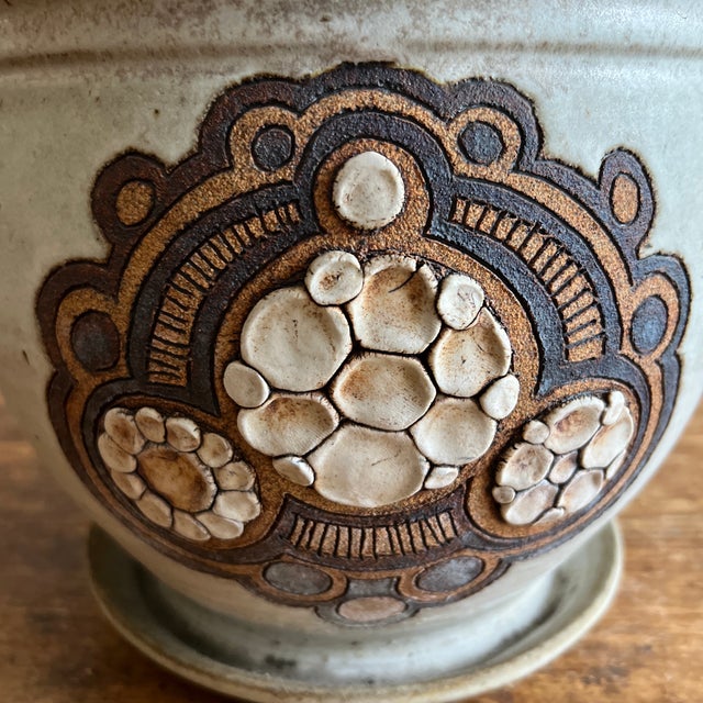 Brown 1970s Large Studio Art Pottery Planter For Sale - Image 8 of 11