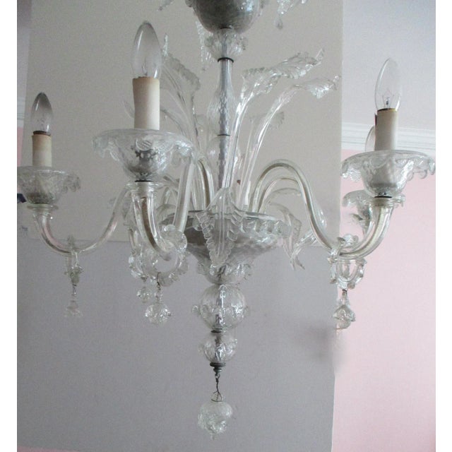 Italian 1970s Italian Murano 6 Arm Chandelier For Sale - Image 3 of 12