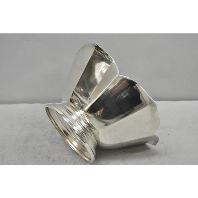 Vintage Mid Century Modern Silver Plated Lotus Flower Petal Decorative Bowl For Sale In Philadelphia - Image 6 of 16