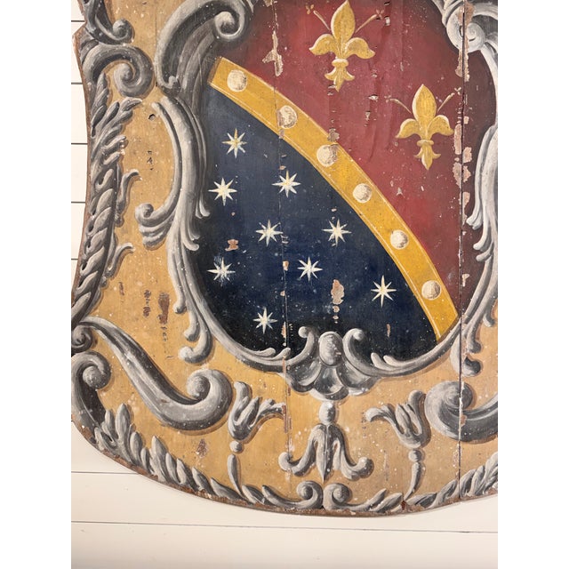 19th Century 19th Century Italian Heraldic Wood Shield For Sale - Image 5 of 11