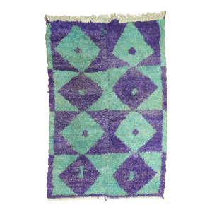 Vintage Zabihi Collection Purple Green Turkish Shag Rug