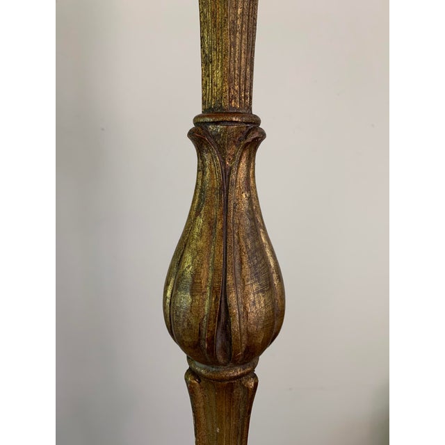 Vintage Rococo Style Italian Gilt Wood Floor Lamp | Chairish