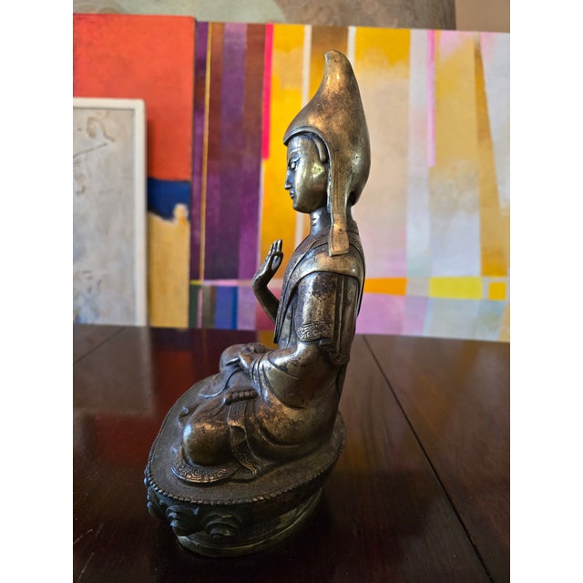 Gold 1940s Vintage Asian Deity Figure For Sale - Image 8 of 12