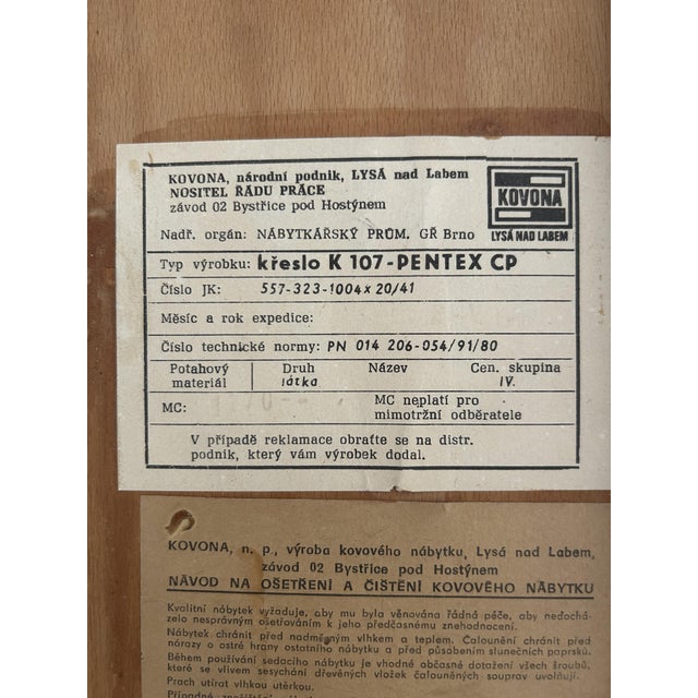 Vintage Terracotta Desk Chair from Kovona, Former Czechoslovakia, 1980s For Sale - Image 10 of 11