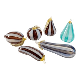 Six Hand-Blown Murano Glass Fruits by Archimede Seguso For Sale