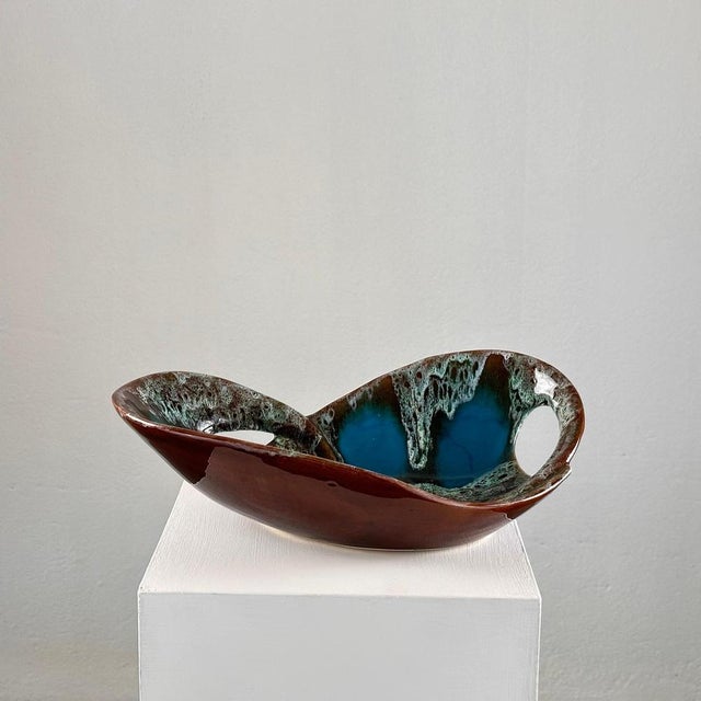 Enamelled Ceramic Table Center from Vallauris, France, 1960s For Sale - Image 3 of 17