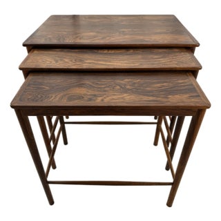 1960s Danish Modern Rosewood Nesting Tables by Poul Jeppesen – Set of 3 For Sale