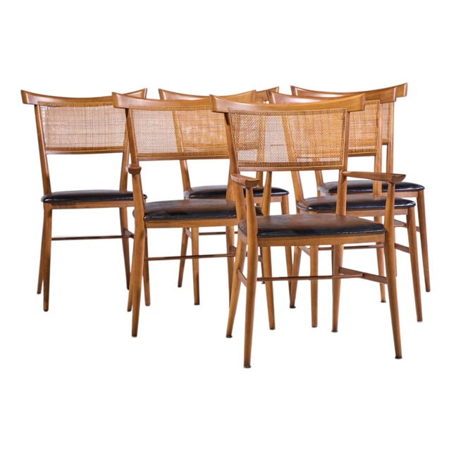 Paul McCobb for Planner Group Mid Century Winchendon Maple and Cane Dining Chairs - Set of 6 For Sale