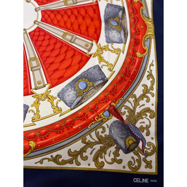 Céline Paris Silk Scarf “Wheels Of Hat” For Sale In New York - Image 6 of 10