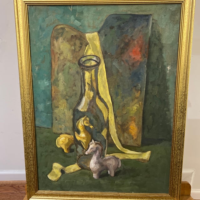 Impressionist 20th Century Oil on Canvas Still Life Composition European School Signed Framed Made 1964 by Kuzmenco For Sale - Image 3 of 11