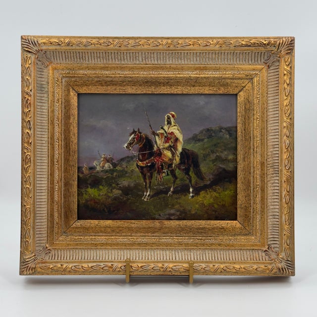 Antique Arthur Lumley (1837–1912) Original Oil Painting “An Arab Advance” For Sale In Tampa - Image 6 of 12