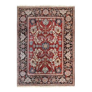9x12 Lila Chic Coral Floral Modern Hand Knotted Wool Carpet Rug For Sale