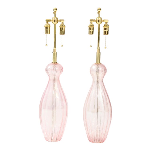 1960's Large Murano Glass Lamps. - A Pair For Sale