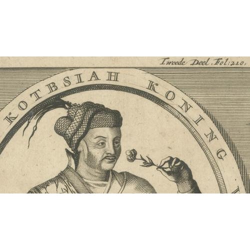 After Havart, Abdullah Qutb Shah, King of Golconda Portrait, Engraving, 1700 For Sale - Image 4 of 9