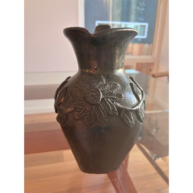 Ceramic Late 20th Century Barro Negro Signed Pottery Pitcher For Sale - Image 7 of 8