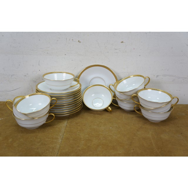 Antique Alfred Lanternier French Limoges 99 Piece Gold Encrusted China Dinnerware Set For Sale - Image 10 of 16