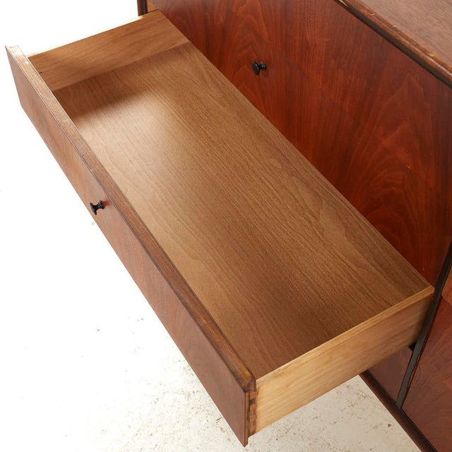 Jack Cartwright for Founders Mid Century Walnut Lowboy Dresser For Sale In Chicago - Image 6 of 7
