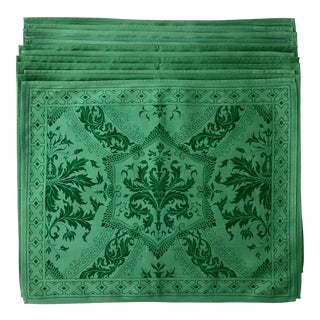 Beauvais French Green Placemats - Set of 12 For Sale