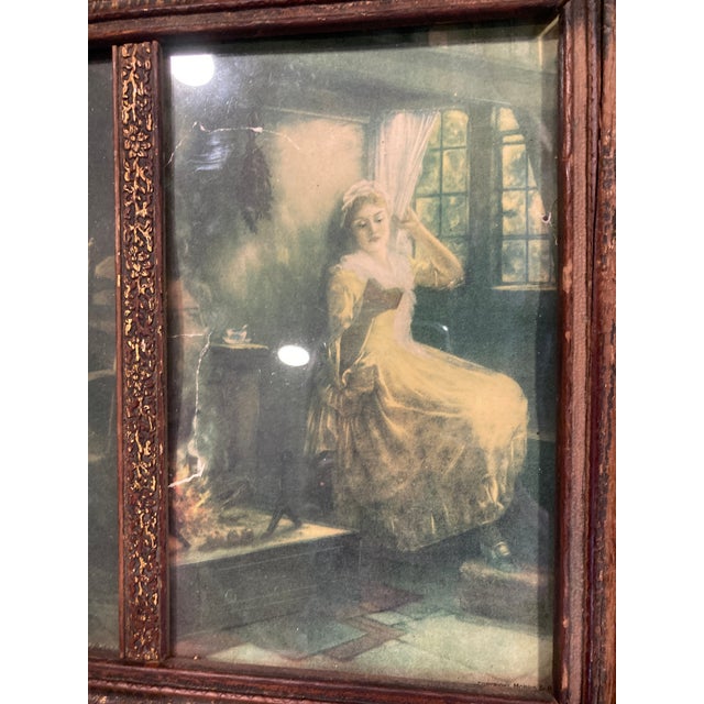 1900 - 1909 Antique Mohr Framed Triptych Domestic Scene Print For Sale - Image 5 of 10