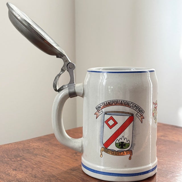 American 1965 Beer Stein Us Army 594th Transport Germany Lidded Cold War For Sale - Image 3 of 9