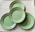 Mackenzie-Childs Sage Green Enamel 12” Chargers - Set of 4 For Sale - Image 11 of 15