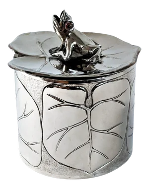 1980s Vintage Silver Plated Frog and Lily Pad Ice Bucket