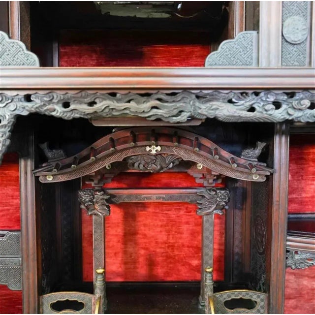 Late 19th Century Japanese Meiji Shibayama Wooden Cabinet For Sale - Image 4 of 13