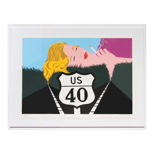 Smoke Dreams, 1980 Signed Screenprint by Allan d'Arcangelo For Sale