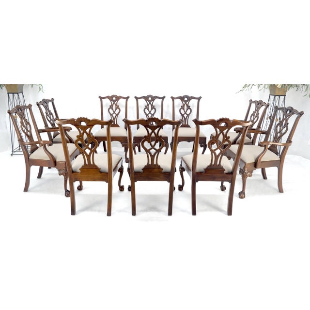 Henredon Set of 10 Mahogany Ball & Claw Chippendale Style Dining Chairs For Sale - Image 9 of 12