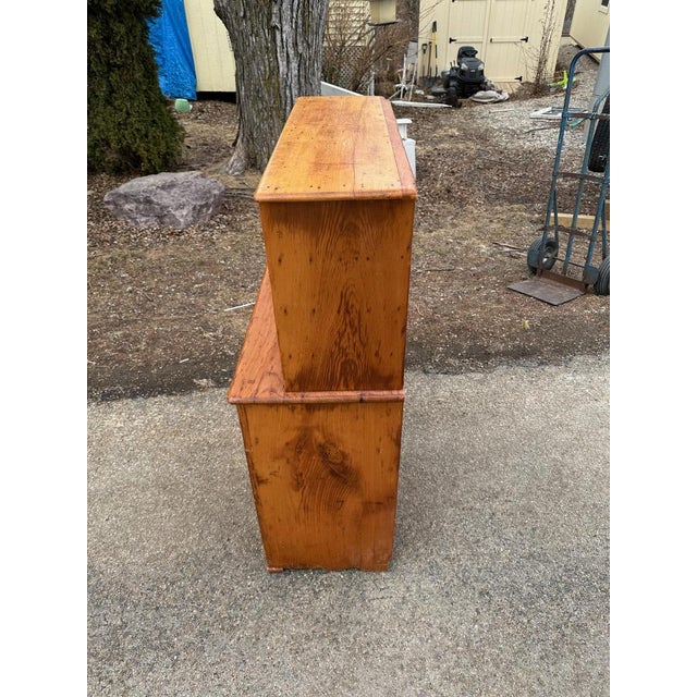 Arts & Crafts White Pine Desk W/Storage (Wooden Nails) For Sale - Image 3 of 9