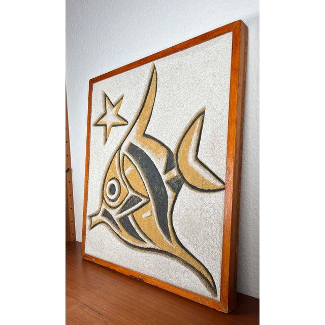 Mid-Century Modern Hand Carved Stone Wall Relief with Fish Design, 1960s For Sale - Image 12 of 18