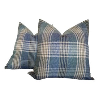 8 22s Sets ( No Inserts) Mulberry for Lee Jofa “Braemar” in Blue Wool Pillow Covers For Sale