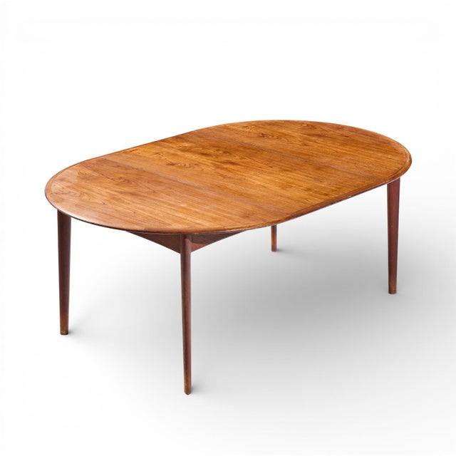 Svend A. Madsen Mid Century Danish Teak Round Dining Table With 1 Leaf For Sale - Image 10 of 11