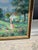 Vintage framed oil painting on canvas featuring a pastoral landscape by the mid-to-late 20th-century decorative artist W....