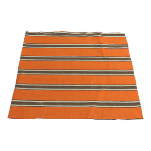Antique Orange and Brown French Linen Stripe Fabric