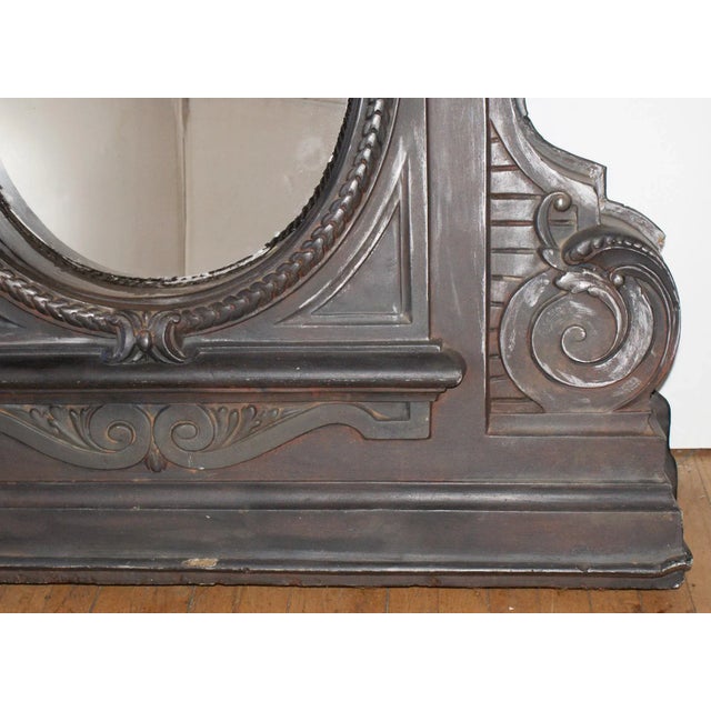 French Window Frame With Oval Glass Reserve and Arched Top Frame For Sale - Image 4 of 6