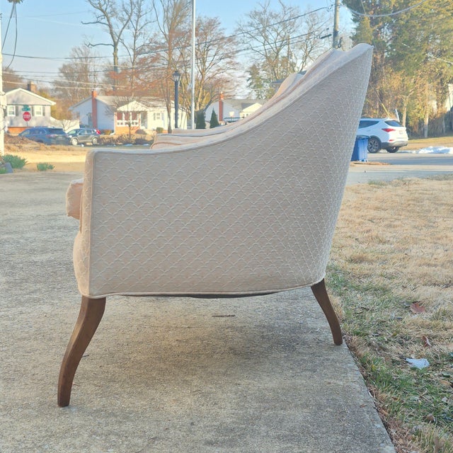 Mid Century Modern Pearsall Style Low Tufted Three Legged Triangle Lounge Chairs - A Pair For Sale In Washington DC - Image 6 of 11