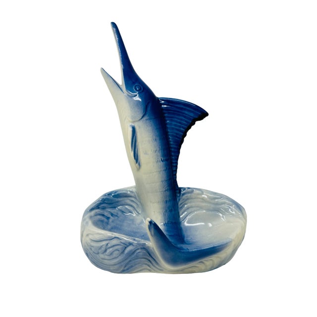 Vintage Ceramic Blue Marlin Catchall Ashtray For Sale - Image 10 of 10