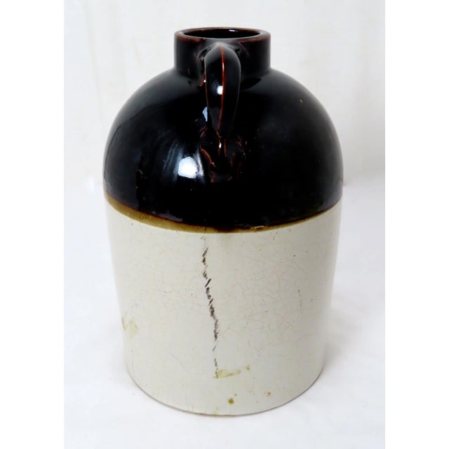 Antique American Stoneware Blue Decorated Salad Dressing Advertising Jug For Sale In Boston - Image 6 of 13