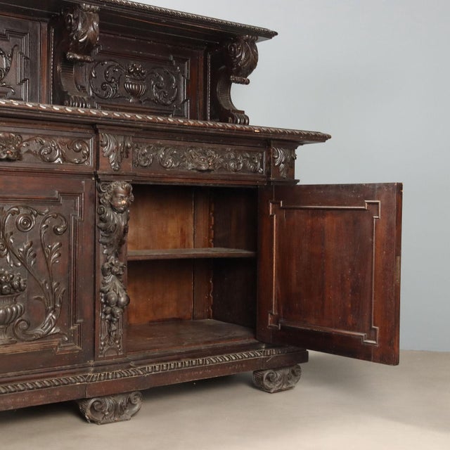 Neo-Renaissance Ebonized Walnut Sideboard For Sale - Image 8 of 12