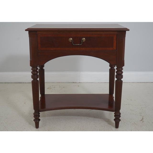 Traditional Pair of Ethan Allen Mahogany Two-Tier Nightstands For Sale - Image 3 of 18
