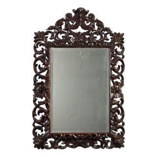 Early 20th Century Baroque Lacquered Wood Mirror, Italy For Sale