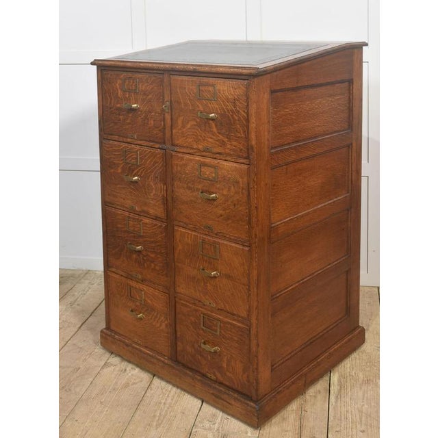 Black Antique Oak Double Filing Cabinet, 1890s For Sale - Image 8 of 14
