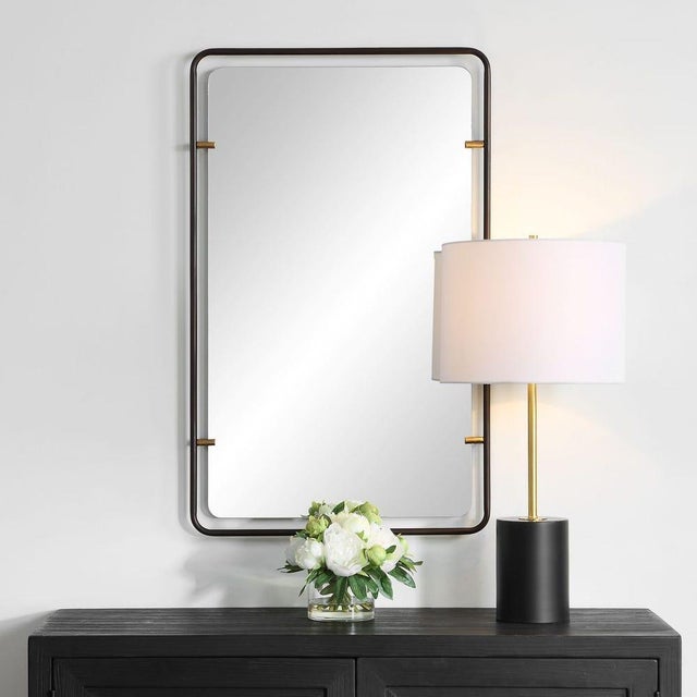 Metal New Suspended Frame Mirror For Sale - Image 7 of 9