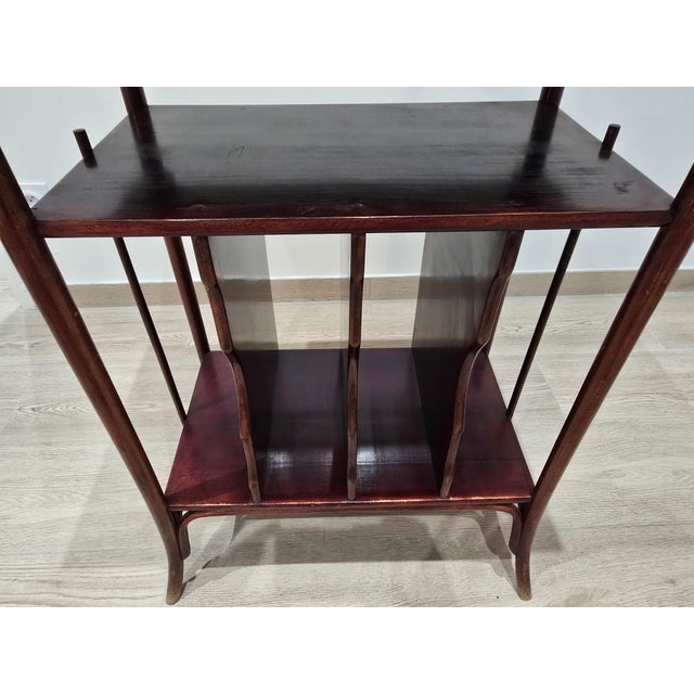 Maroon Bentwood Music Stand by Michael Thonet for Gebrüder Thonet Vienna Gmbh, 1910 For Sale - Image 8 of 15