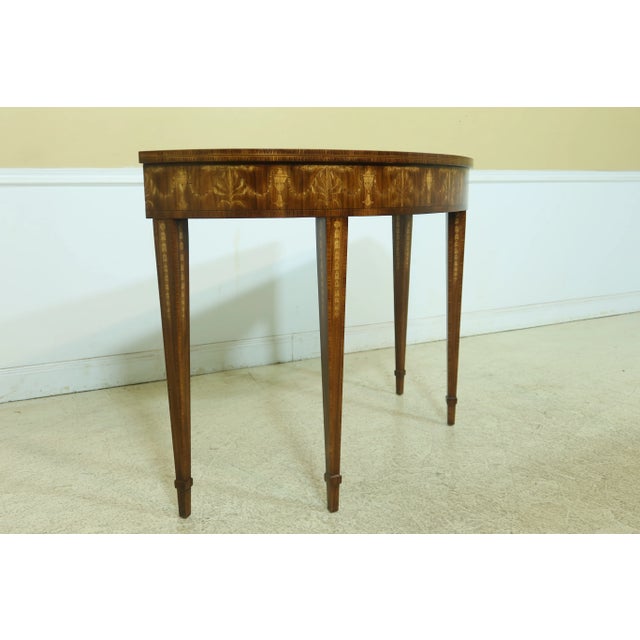 Brown Maitland Smith Highly Inlaid Adams Style Console Table For Sale - Image 8 of 11
