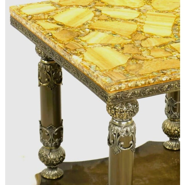 Coffee Mid 20th C. Hollywood Regency Resin Embedded Stone, Mother of Pearl Table Set For Sale - Image 8 of 9