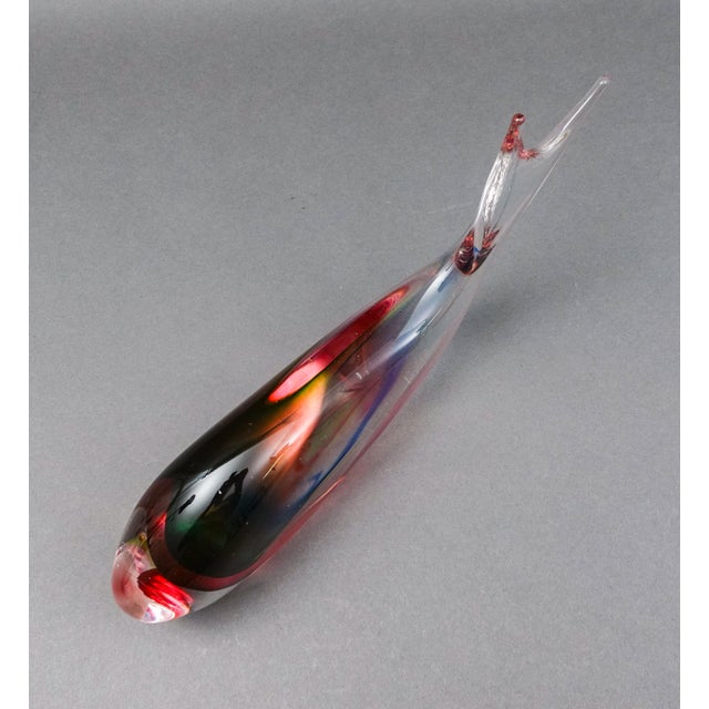 Seguso Signed Mid-Century Modern Italian Murano Art Glass Colorful Fish Sculpture For Sale In Miami - Image 6 of 8